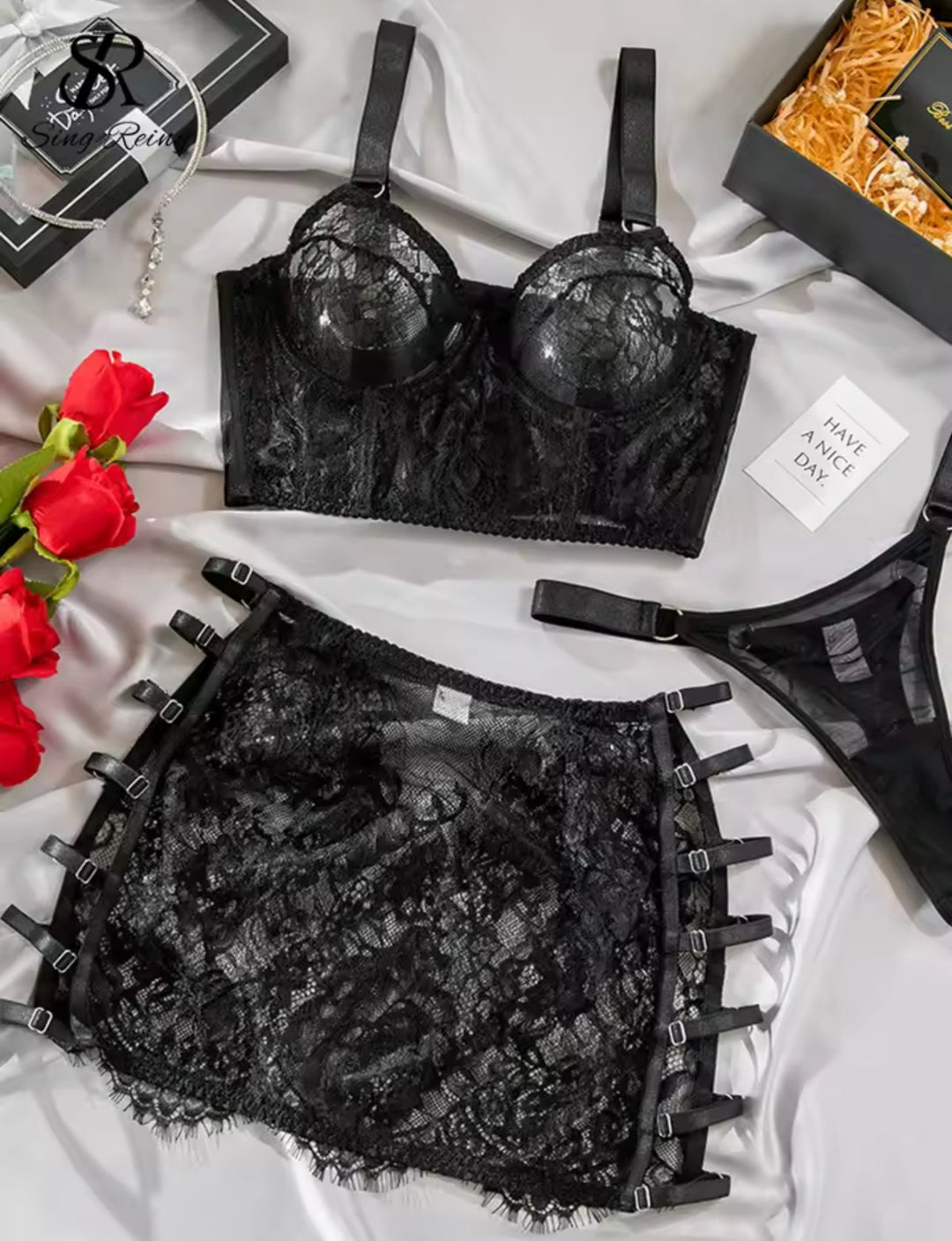 Lingerieset met brandende passie
