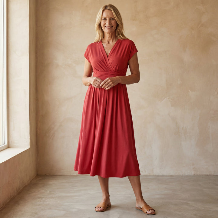 ILIANA - STYLISH V-NECK DRESS