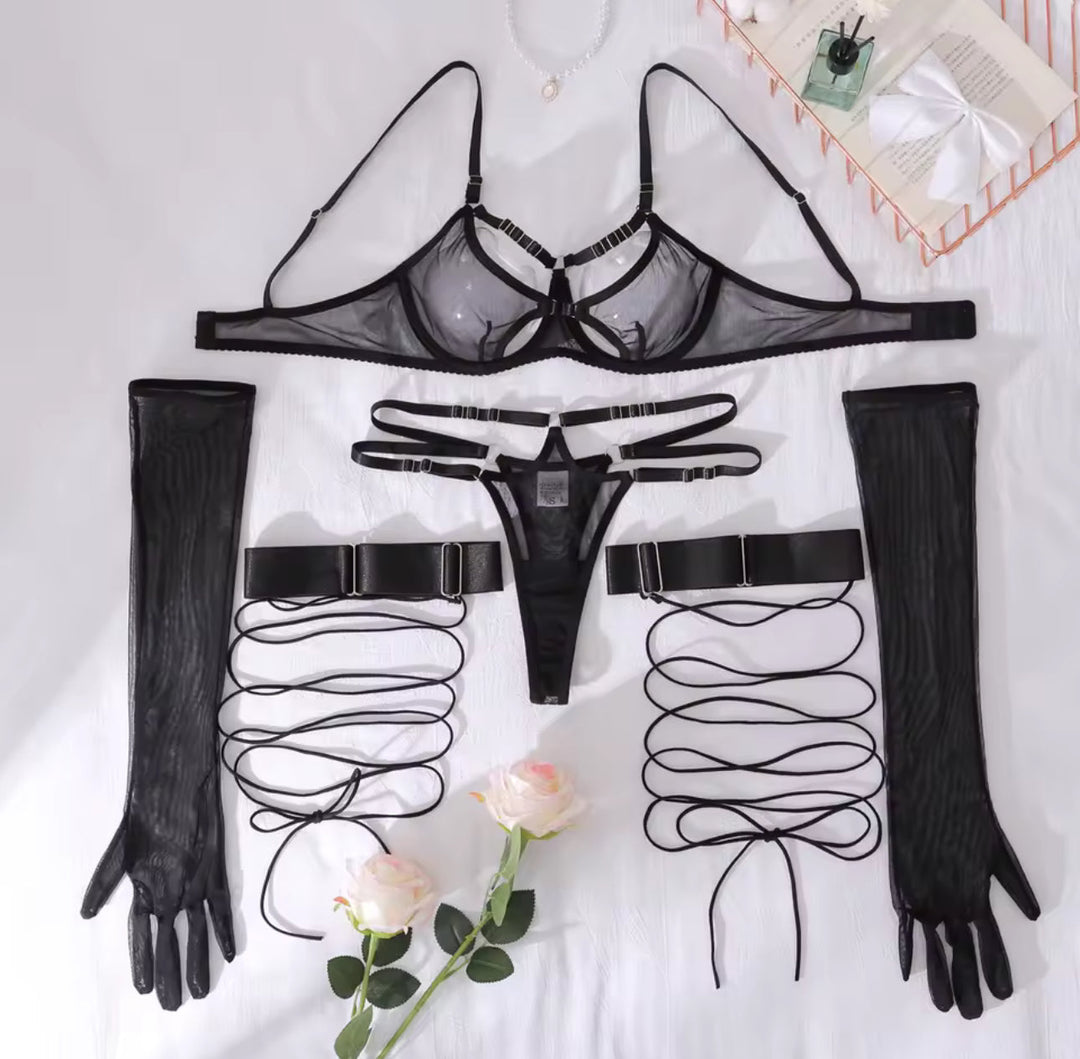 Zwarte Enigma Lingerieset