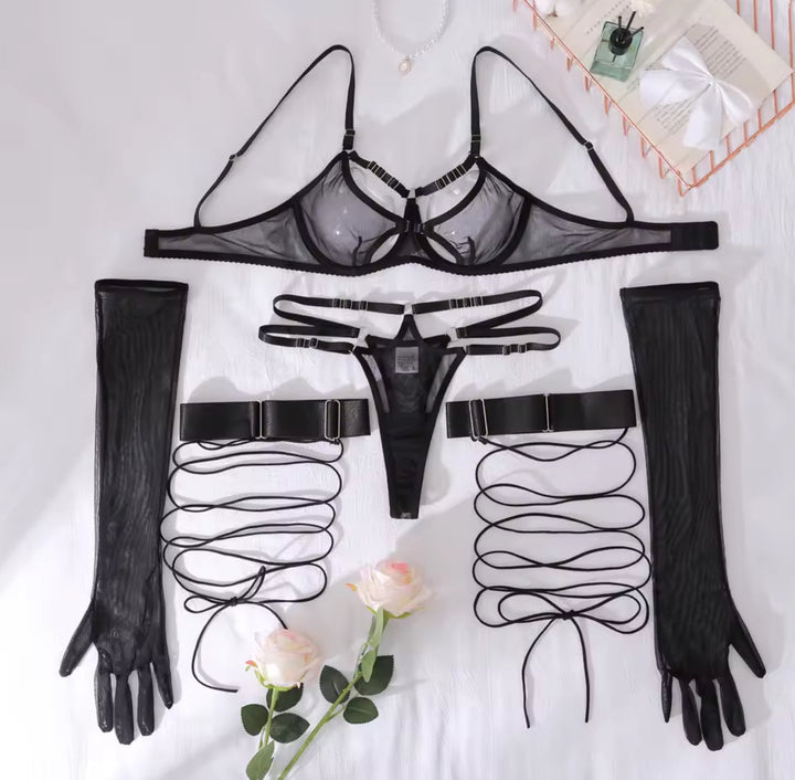 Zwarte Enigma Lingerieset