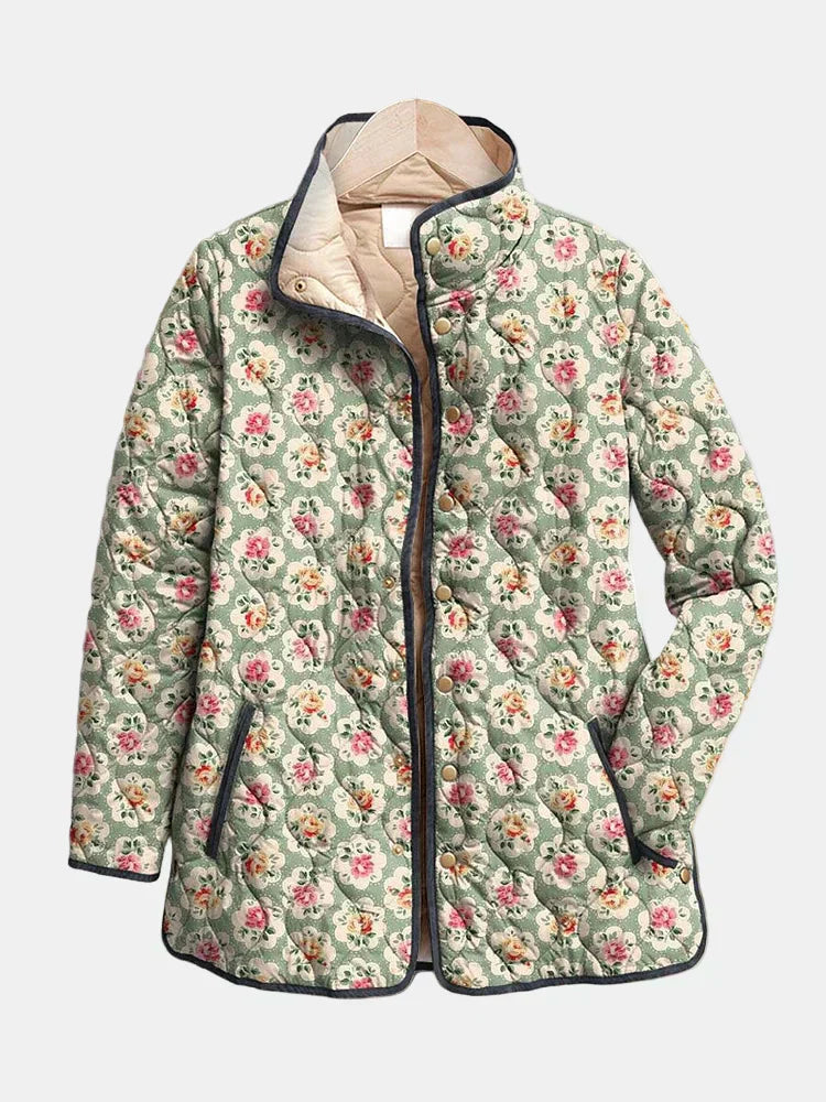 Avelana | Quilted Jacket with Vintage Floral Print