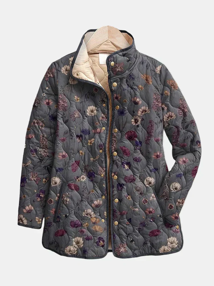 Niva | Quilted Jacket with Vintage Floral Print