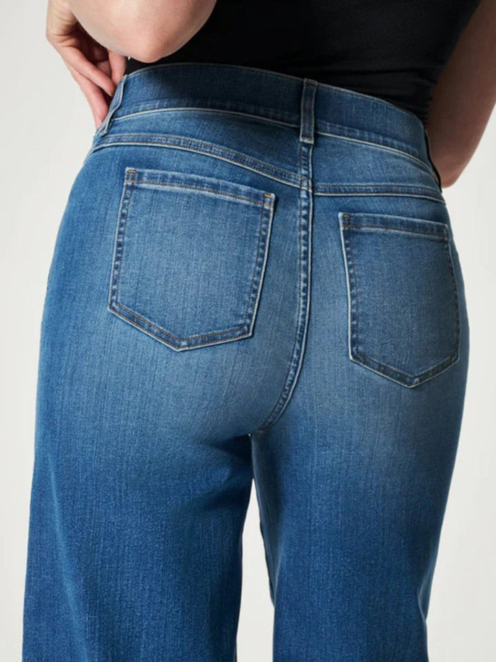 Emma Pull-On Wide-Leg Jeans